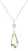 Amazon Collection Sterling Silver Swarovski Elements Crystal Aurora Borealis Teardrop Pendant with Bicone Necklace, 18