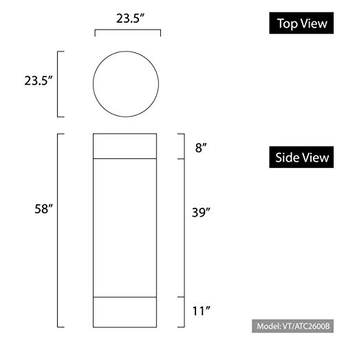 Vepotek Aquarium Tank Size: 58" H x 23.5" W x 23.5" D
