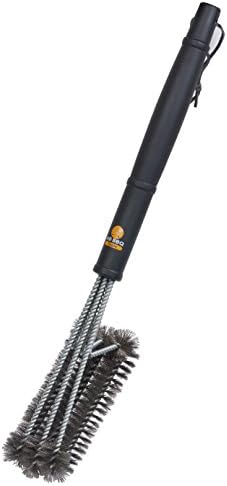 BBQ Grill Brush 18” 3-in-1 Stainless Steel Brush - Perfect Barbecue Cleaner Tools for Char Broil, Porcelain, Weber and Infrared Grills - Great Outdoor Kitchen Accessories Gift - Lifetime Replacement