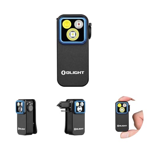 Oclip Pro Lampe de Poche à Clip 3 Sources de Lumière 5 Modes 500LM 120M Performance Max. Mini Lampe Torche Longue Durée 144H EDC Type C Rechargeable Petit Lampe IPX6 pour l'éclairage de Secours