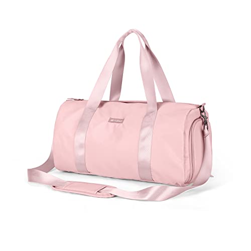 Gym Bag for Women, Workout Duffel Bag, Sports Gym Bags with Wet Pocket and Shoe Compartment,Pink