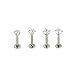 Micropromo 4 pcs 16 Gauge Surgical Steel Cubic Zircon Love/ Star/ Square/ Round Shape Labret Lip Rings Ear Earlet Tragus Nail Earrings Studs