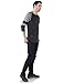 ZIMEGO Mens 3/4 Sleeve Baseball Football College Raglan Henley Athletic T-Shirt,Large,Black Grey