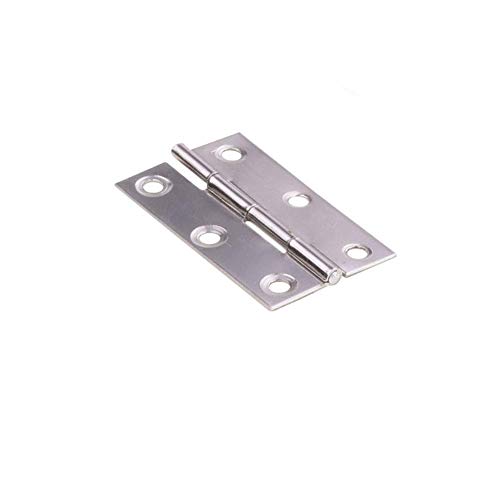 TamBee 20Pcs 2inch Folding Butt Hinges Cabinet Cupboard Closet Door Home Furniture Hardware Stainless Steel Silver Tone