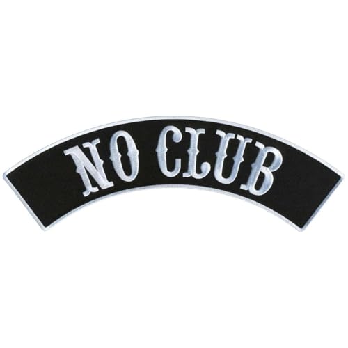 Milwaukee Leather No Club 12” X 3” Top Rocker Patch - 12W X 3H