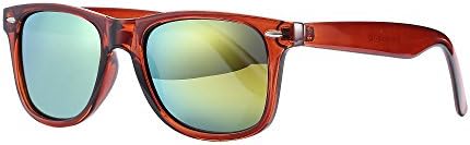 Retro Matte Black Horned Rim Flash Colored Lens Sunglasses (As pictures, Tea color frame/orange lens)