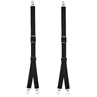 Numola Shirt Stays, Y-Style Adjustable Elastic Garter Straps with Non-Slip Clamps for Men and Women