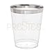 DRINKET Silver Plastic Cups 8 oz Clear Plastic Cups/Hard Tumblers Fancy Plastic Wedding Cups With Silver Rim 50 Ct Disposable For Party Holiday and Occasions SUPER VALUE PACK
