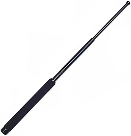 CJSM Personal Security Products Expandable Stick 26" Steel Shaft with Foam Rubber Grip for Outdoor Activities (Black)