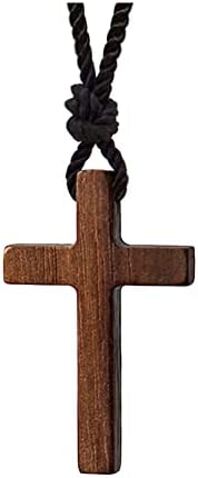 Amazon.com: Xianli Wang Natural Wooden Cross Pendant Necklace for