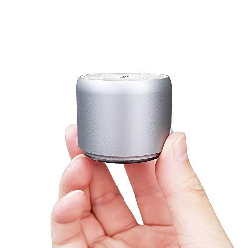 ã€Travel Case Packedã€‘ Wireless Mini Bluetooth Speaker with Custom Bass Radiator. EWA A106, Small But Loud, The Next Generation of Portable Speakers for Home, Outdoors, Shower (Silver)