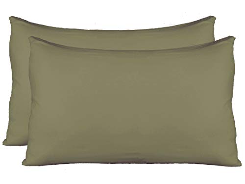 AUCOCU Extra Soft Jersey Knit Pillow Cases, Standard Size with Hidden Zipper, Soft Than Cotton, Pack of 2, Sage