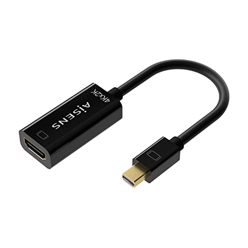 AISENS - A125-0643 - Conversor Mini DP V1.2 a HDMI 4K@30Hz, mDP/M-HDMI A/H, Negro, 15cm