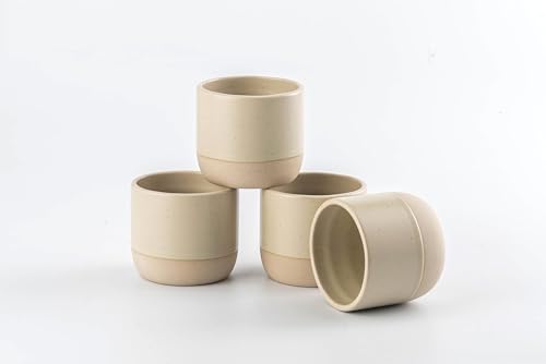 4 Pcs 8 oz Espresso Cups Set, 230ml Ceramic Coffee Cups, Small Tea & Demitasse Cups for Tea or Coffee, Coffee Mug for Home or Office