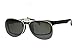 Jaky Retro Polarized Lens Glasses Clip on Flip up High Grade Silicone Clip Classic AVIATOR Reflective UV400 UV Protection Mens&Womens Sunglasses For Driving Fishing Running Cycling(Grey)