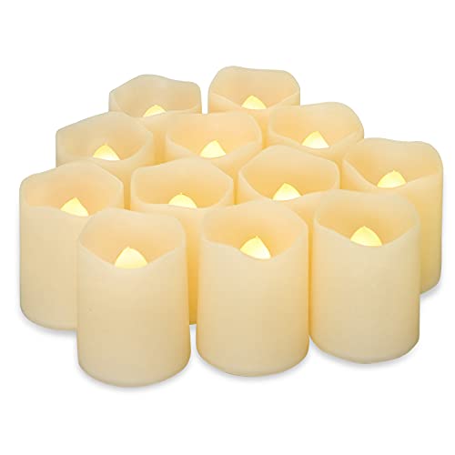 SHYMERY Flameless Votive Candles with Timer,Battery Operated Flickering