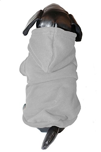 PET LIFE 'American Classic' Designer Fashion Plush Cotton Pet Dog Hooded Sweater Hoodie, Small, Grey