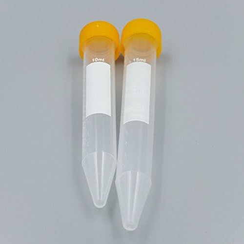 Bluemoona 20 Pcs - 10ml Polypropylene Centrifuge Tubes screw caps Plastic Clear Vials Sample Containers non-sterile