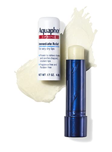 AQUAPHOR LIP REPAIR STICK WITH JOJOBA OIL AND SHEA BUTTER, MOISTURIZING LIP BALMS, FRAGRANCE FREE AND PARABEN FREE, IMMEDIATELY RELIEVES DRYNESS, 0.17 OZ STICK, PACK OF 4