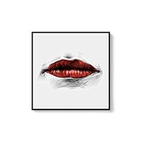 Framed Canvas Wall Art Sexy Lips Canvas Prints Home Artwork Decoration for Living Room,Bedroom - 16x16 inches