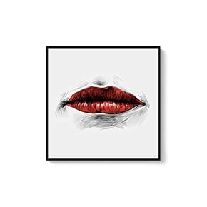 Framed Canvas Wall Art Sexy Lips Canvas Prints Home Artwork Decoration for Living Room,Bedroom - 16x16 inches