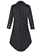 DarcChic Mens Gothic Tailcoat Jacket Black Steampunk VTG Victorian Coat (XL, Black)