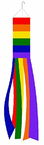 60 inch Rainbow Super Shiny Polyester Windsock