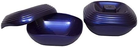 Homray Opulent Purple Square Microwavable Serving Bowls with Lid of 1200ml (Set of 2)