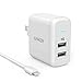 Anker 24W Dual USB Wall Charger PowerPort 2 with Foldable Plug + 3ft Lightning-to-USB Cable for iPhone X/8/SE/6/6s/6 Plus, iPad Air 2/Pro/mini 3 and More