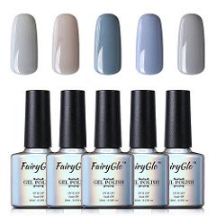 FairyGlo Grey Nail Polish 5PCS UV LED Soak Off Nail Art Kit Beauty Gel Manicure Decor Salon Gift Set 10ml 001 FairyGlo Grey Nail Polish 5PCS UV LED Soak Off Nail Art Kit Beauty Gel Manicure Decor Salon Gift Set 10ml 001
