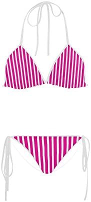 Abbie Miller Custom Stripe Nylon and Spandex Bikini Swimsuit for Women,XXXXL