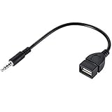 3.5mm Male AUX Plug Jack to USB Female Cord Converter Cable by JonesDaq