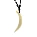 HZMAN Men's White Teeth Pendant Wild Boar Tusks Tribal Necklace Adjustable - Outdoor Amulet