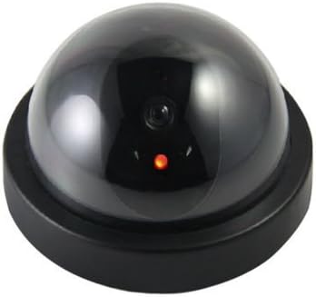 FAB Innovations Dummy Security CCTV Dome Camera with Blinking Red LED Light Realistic Looking for Home Office Security {Black }