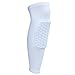 Extended Compression Crashproof Antislip Basketball Leg Sleeve with Hexpad Protective Pad (White, M)