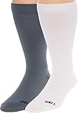 LISH 2 Pack Men's Wide Calf Compression Socks - 15-25 mmHg Knee High Plus Size Support