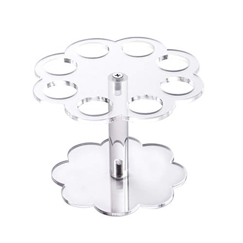 DGQ Ice Cream Cone Holder Stand with 8 Holes Capacity Acrylic Ice Cream Cone Holder Stand for Waffle Cone Mini Ice Cream Cones Snow Cone Hand Roll Sushi Popcorn Sweets Savory