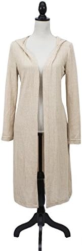 SAY Styles All Your Women Heather Knitted Soft Open Front Long Hooded Cardigan Sweater 2 Colors