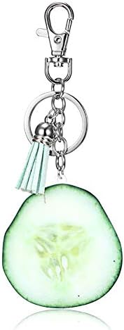 Wakerda Keychain Fruit Keyring Gift for Women and Men-Birthday Valentine's Day Christmas(Cucumber)