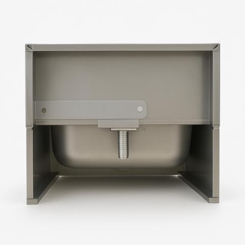 Pia Industrial Suspensa em Aço Inox, Lavatório para Higienização de Mãos, Uso Comercial