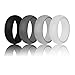 FreeWalker Silicone Rings for Men and Women,Spare Durable Rubber Wedding Band for Camping,Fishing,Gym,Swimming,Workout,Crossfit,Labor Work(4 Pack)