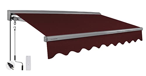ADVANING Classic Series 13'X10' Electric Retractable Awning, 100% Acrylic UV+ S…