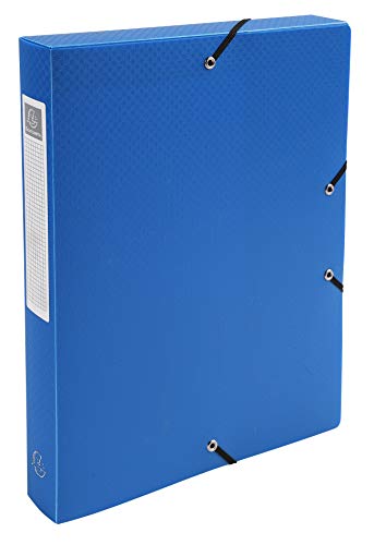 Exacompta - Ref. 59782E - 8 filing boxes with Opak rubber bands - in polypropylene - spine 4 cm - dimensions 25 x 33 cm - for A4 format - light blue color - delivered assembled