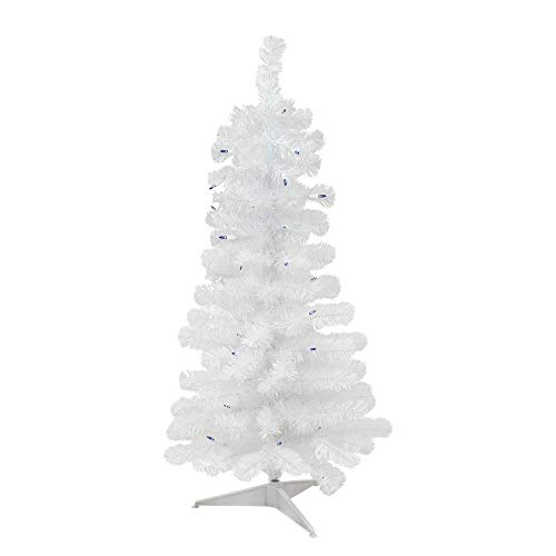 Northlight 3' PreLit White Pine Slim Artificial Christmas Tree Blue Lights Home