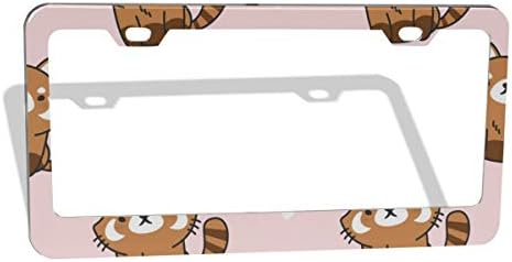 ナンバープレートフレーム アルミナンバーフレーム ナンバーカバー ナンバーホルダ ライセンスフレーム ナンバープレート フレーム 可愛い 受注生産品 アライグマ 普通車 防水性 カバー 軽自動車対応 アクセサリー 耐久性 錆びにくい 耐紫外線 2個セット