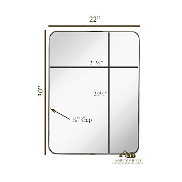 Hamilton Hills Contemporary Polished Metal Wall Mirror Glass Panel