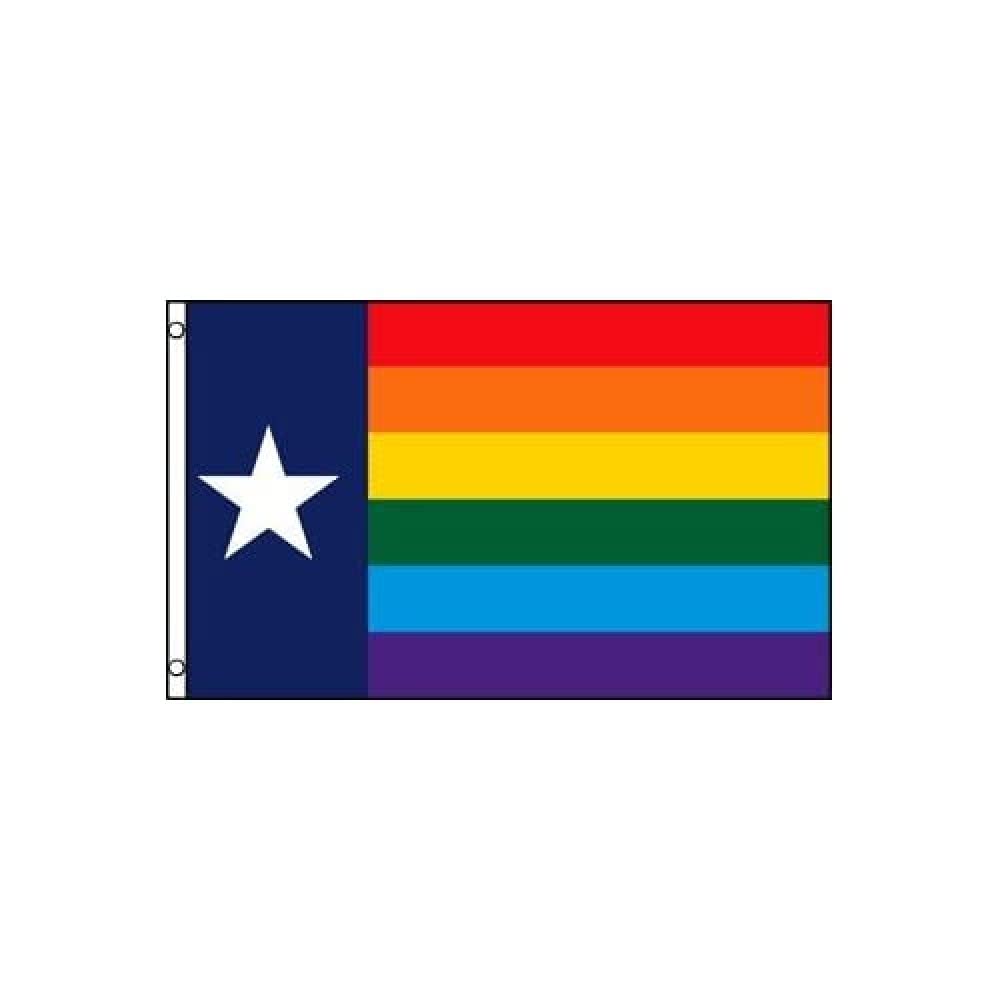 AZ FLAG - Texas Rainbow Flag - 3x5 Ft - 100D Polyester Gay Texan Banner with Two Metal Grommets - Fade Resistant - Vivid Colors - 3' x 5' Feet - 150x90 Cm