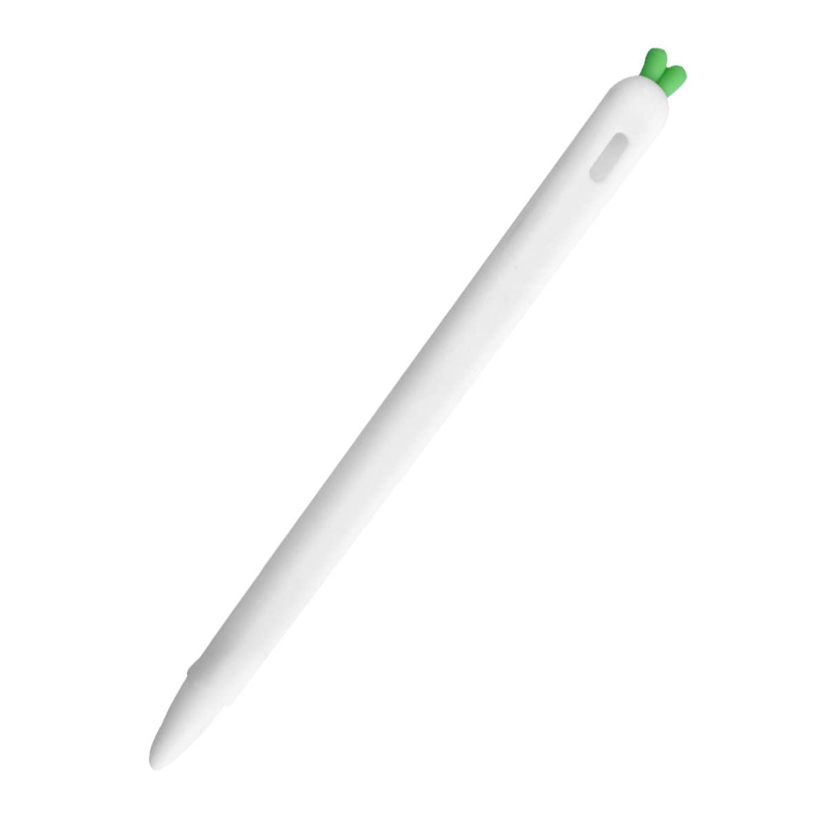 Hemobllo Case Compatible with Apple Pencil 2 Generation, Silicone Stylus Sleeve Carrot Shaped Stylus Cover Shockproof Pen Cover Grip Holder Pencil Sleeve, White