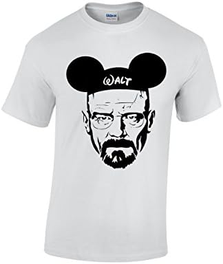 BH Gift Wear Walt Mickey White - Heisenberg Breaking Pinkman Bad AMC Premium Men's T-Shirt (Medium, White)