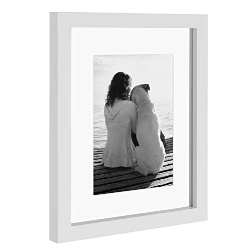 DesignOvation Modern Gallery Floating Wood Picture Frame, Set of 4, 8